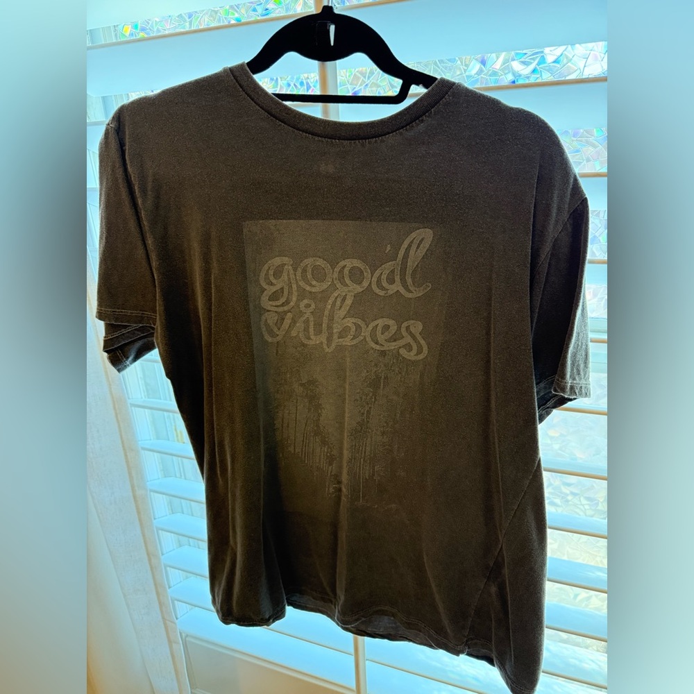 Brandy Melville Black 'Good Vibes' Tee